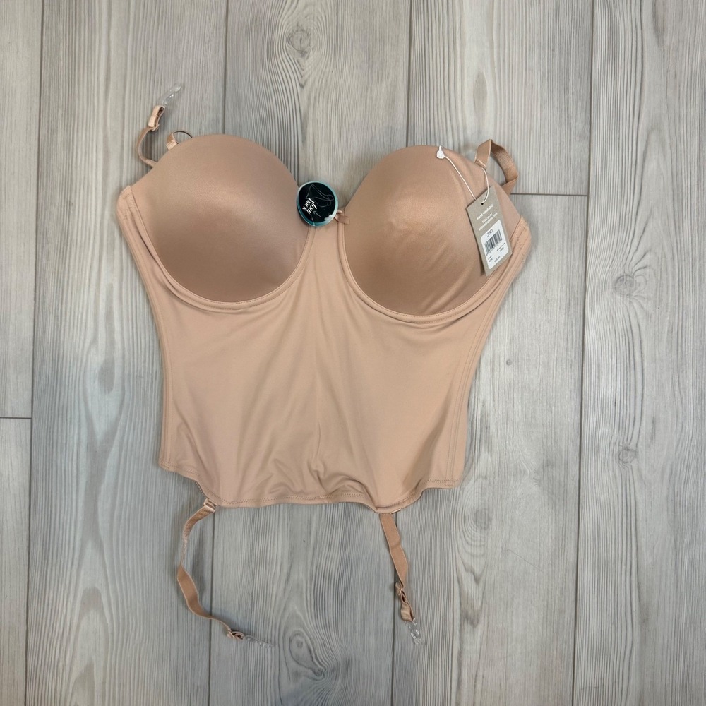 Va Bien 1508 Ultra Lift Low Back Bustier Bra Nude 36D New